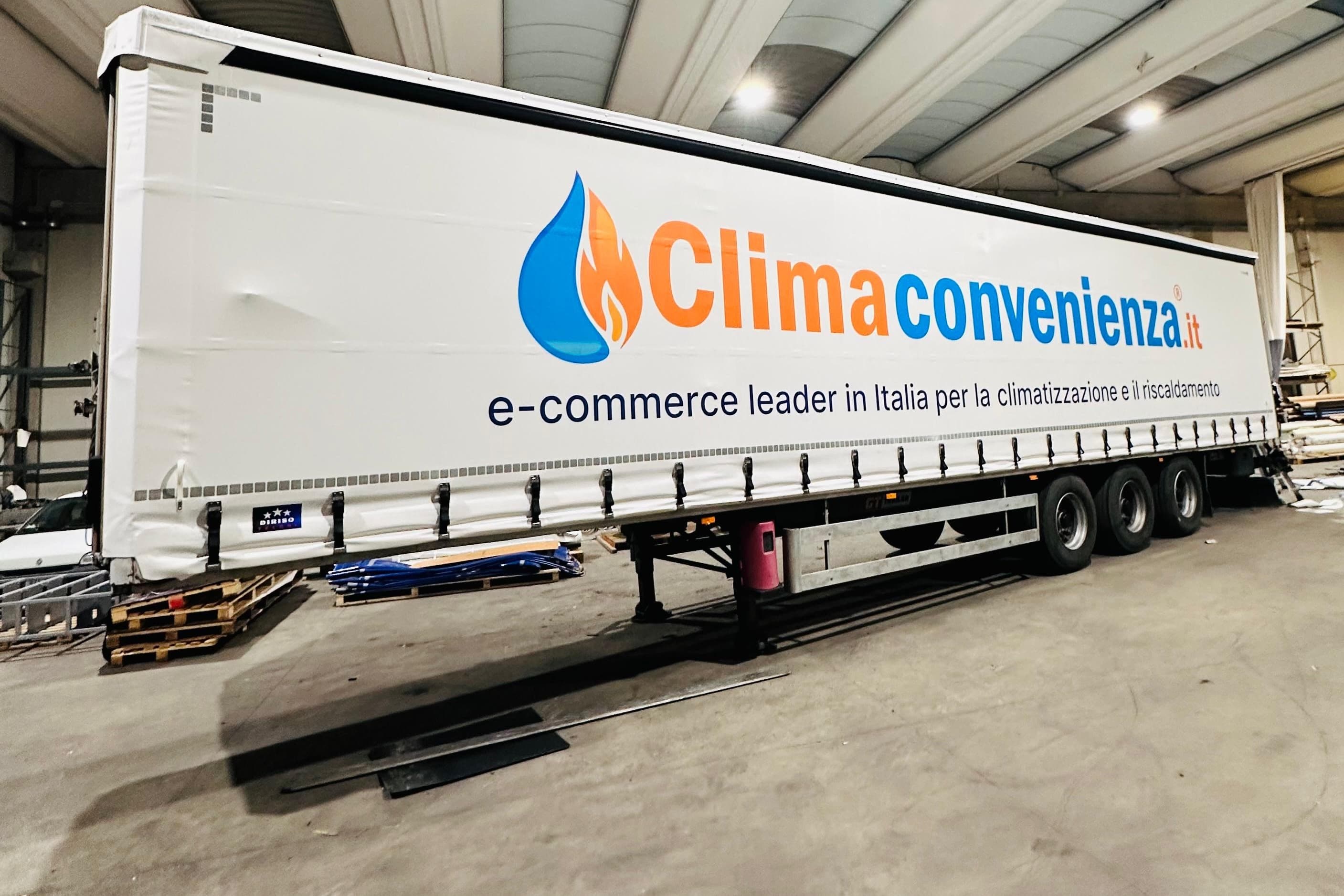 Telone pubblicitario per camion Di Riso Teloni — stampa digitale su PVC, pubblicità dinamica Dodi Branding